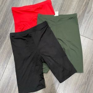 Small biker short bundle three shorts